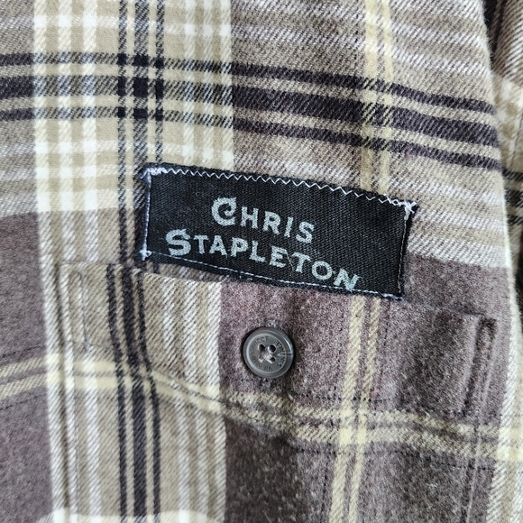 Chris Stapleton | Upcycled Reworked Weatherproof Flannel Mens Large L - Picture 4 of 10